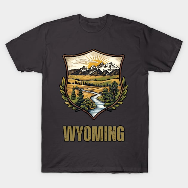 Wyoming State USA T-Shirt by Mary_Momerwids